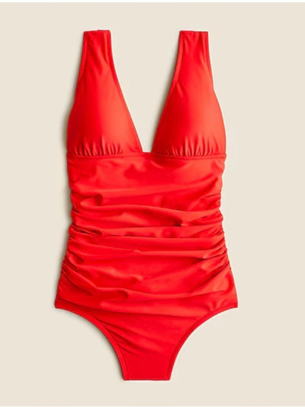 J. Crew Ruched One-Piece Swimsuit with V-Neck